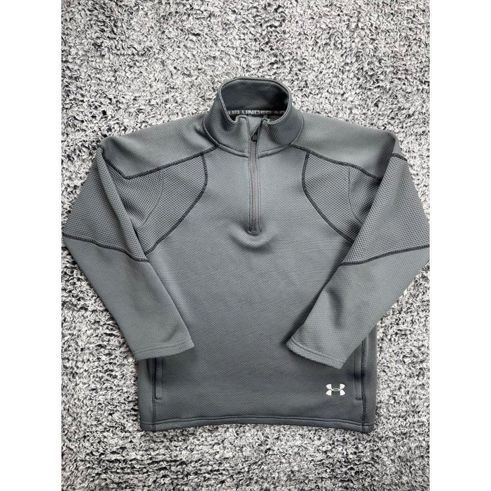 Under Armour Jacket Men Small Gray Quarter Zip Mock Neck Pullover